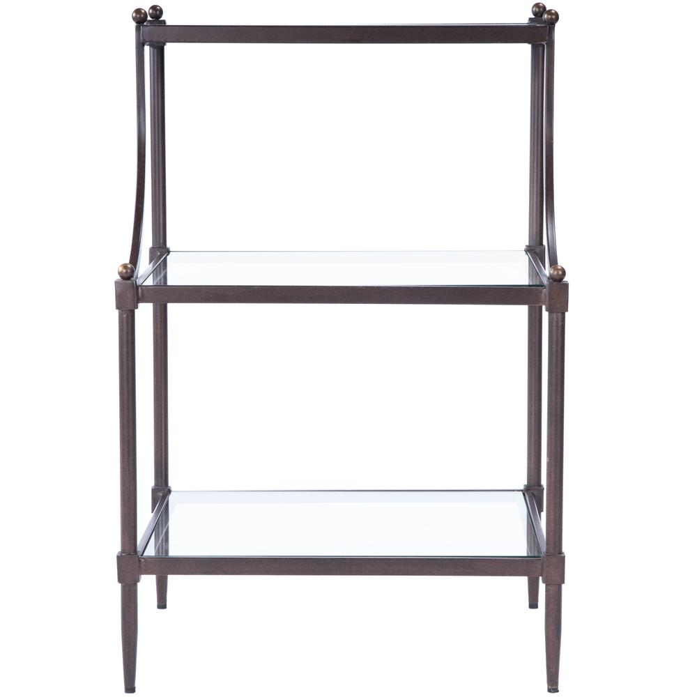 Peninsula Metal & Glass Side Table, Bronze
