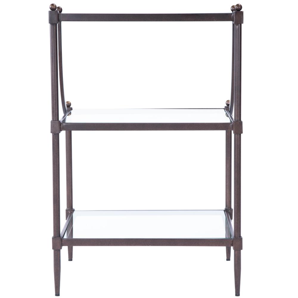 Peninsula Metal & Glass Side Table, Bronze