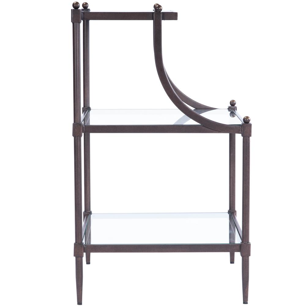 Peninsula Metal & Glass Side Table, Bronze