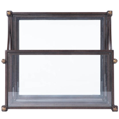 Peninsula Metal & Glass Side Table, Bronze