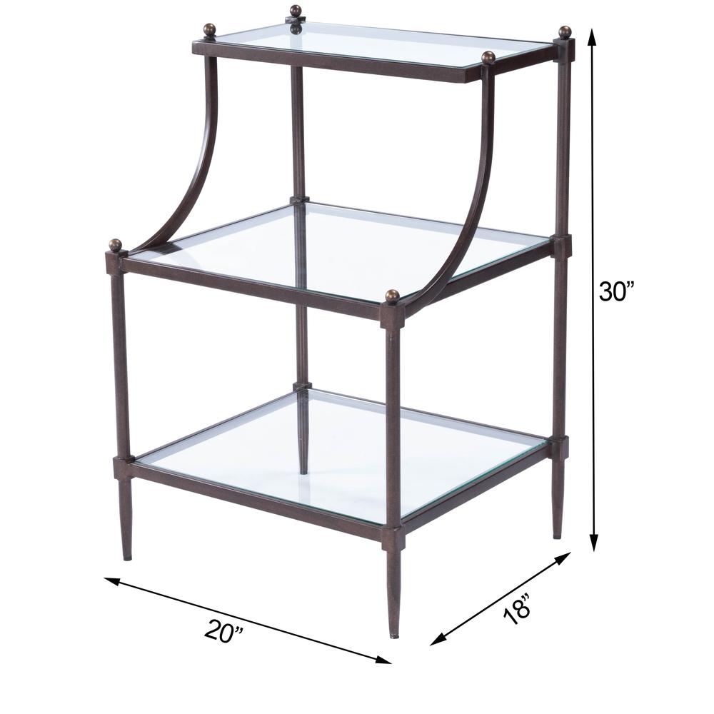 Peninsula Metal & Glass Side Table, Bronze
