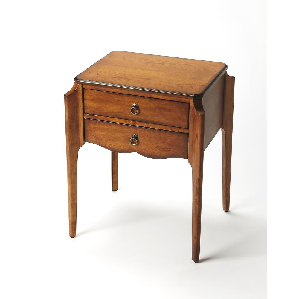 Wilshire End Table, Medium Brown
