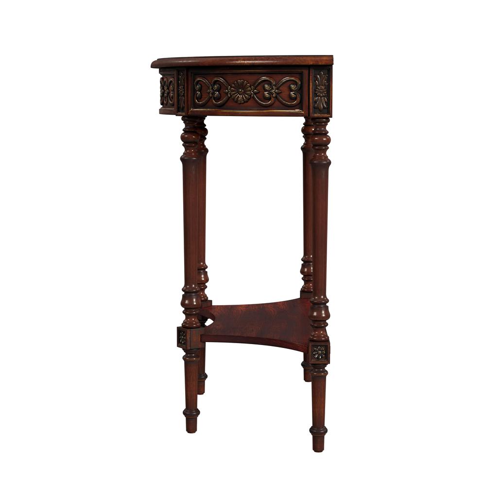 Danelle Demilune 30" Console Table, Dark Brown