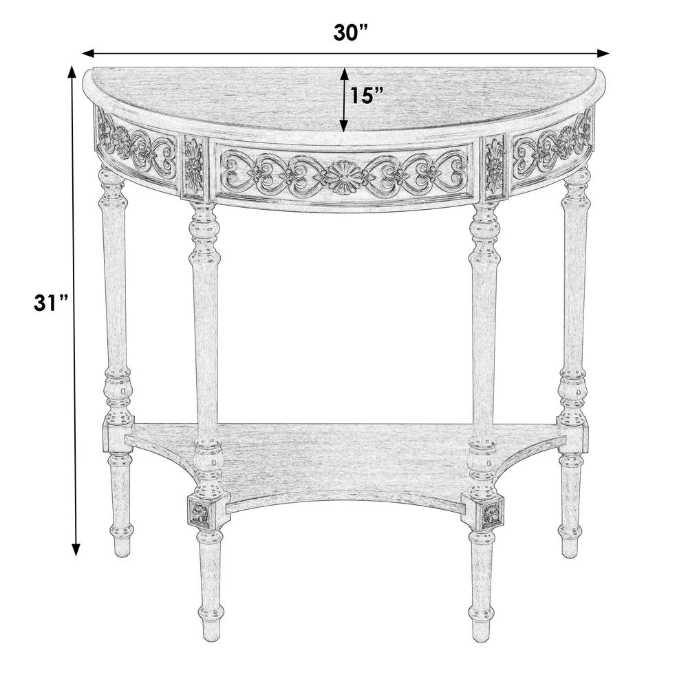 Danelle Demilune 30" Console Table, Dark Brown