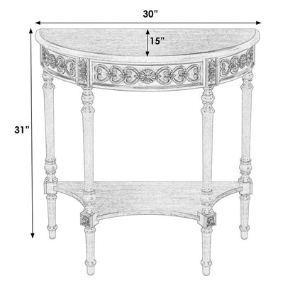 Danelle Demilune 30" Console Table, Dark Brown