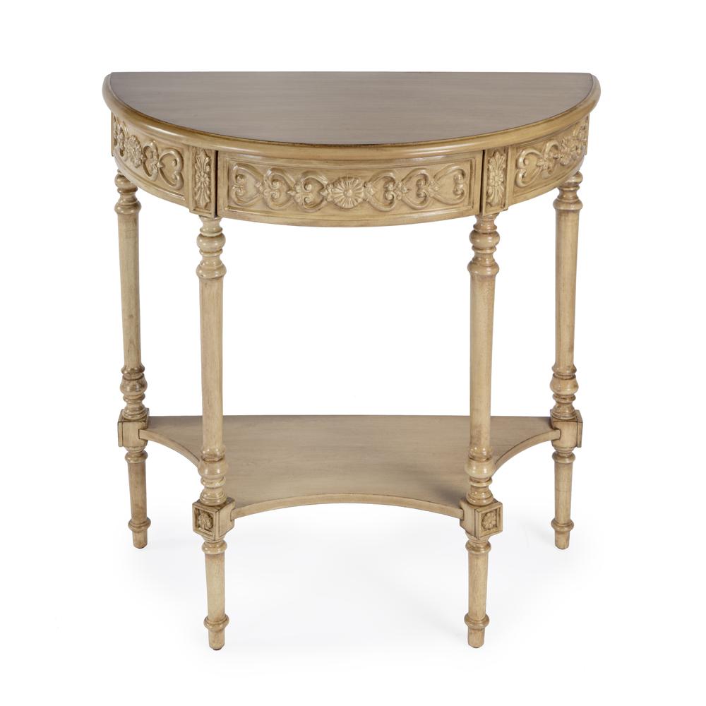 Danielle 30" Demilune Console Table, Beige