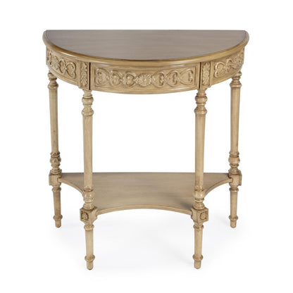 Danielle 30" Demilune Console Table, Beige