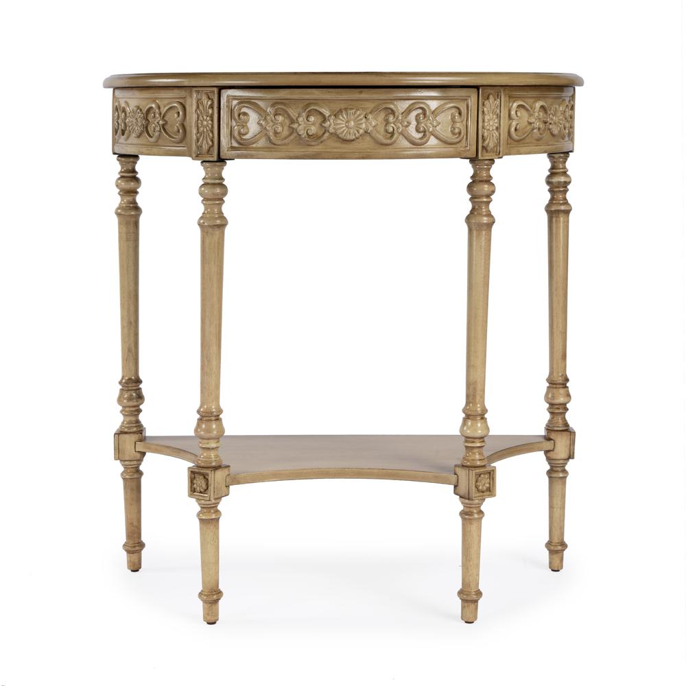 Danielle 30" Demilune Console Table, Beige