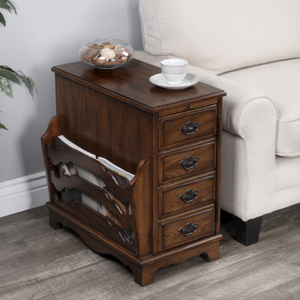 Gregory Side Table, Medium Brown