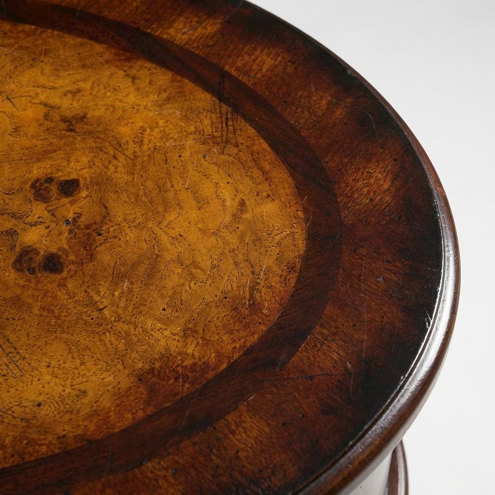 Oval Side Table with Storage Drawers, Traditional End Table, Cherry