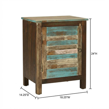 Coastal Distressed Wood Storage Cabinet, Accent Cabinet for Living Room