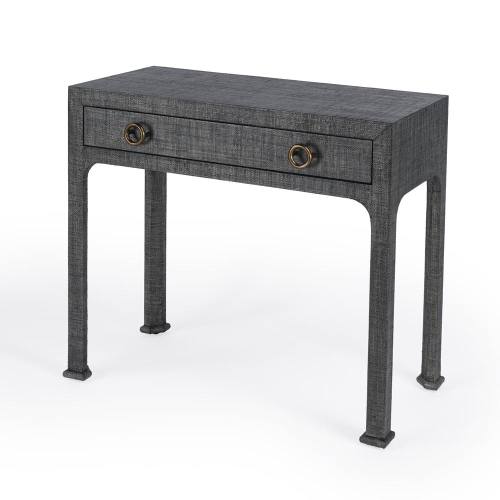 Chatham Raffia Console Table, Charcoal