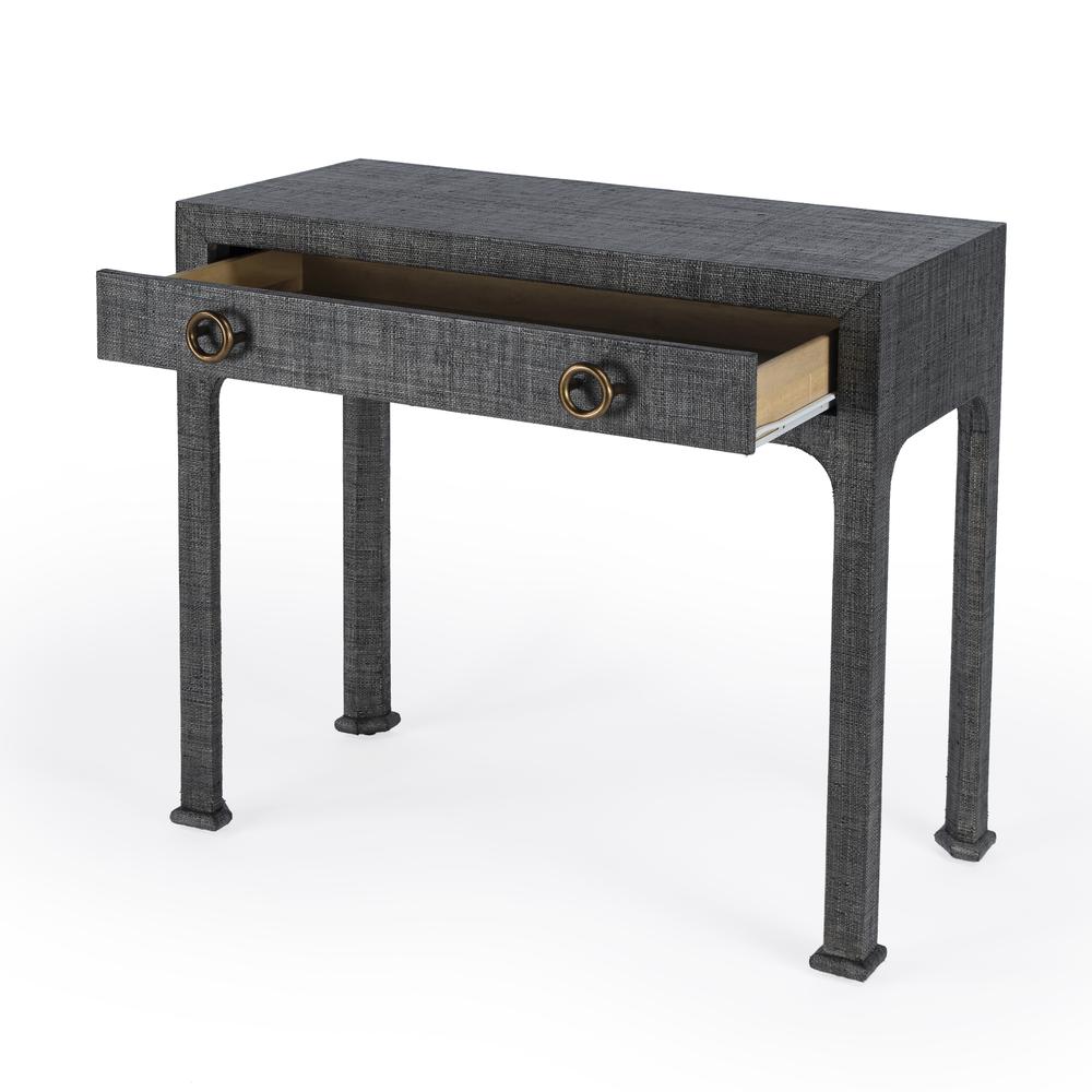 Chatham Raffia Console Table, Charcoal