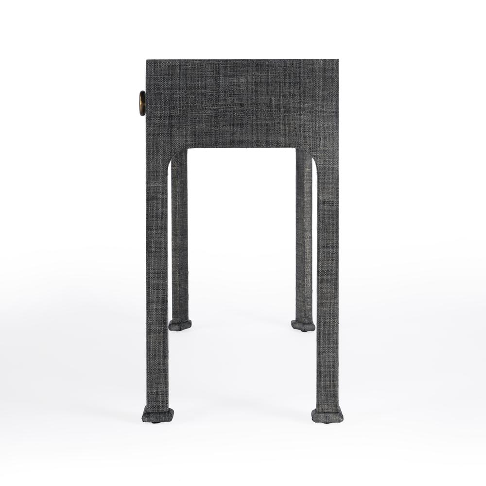 Chatham Raffia Console Table, Charcoal