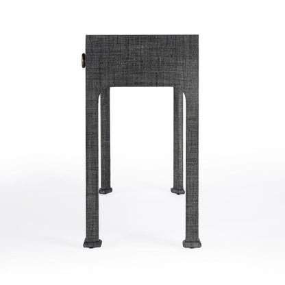 Chatham Raffia Console Table, Charcoal
