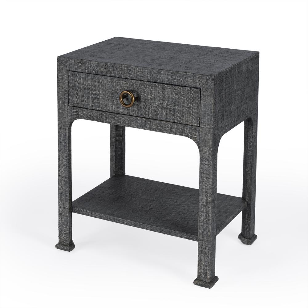 Chatham Raffia Nightstand, Charcoal