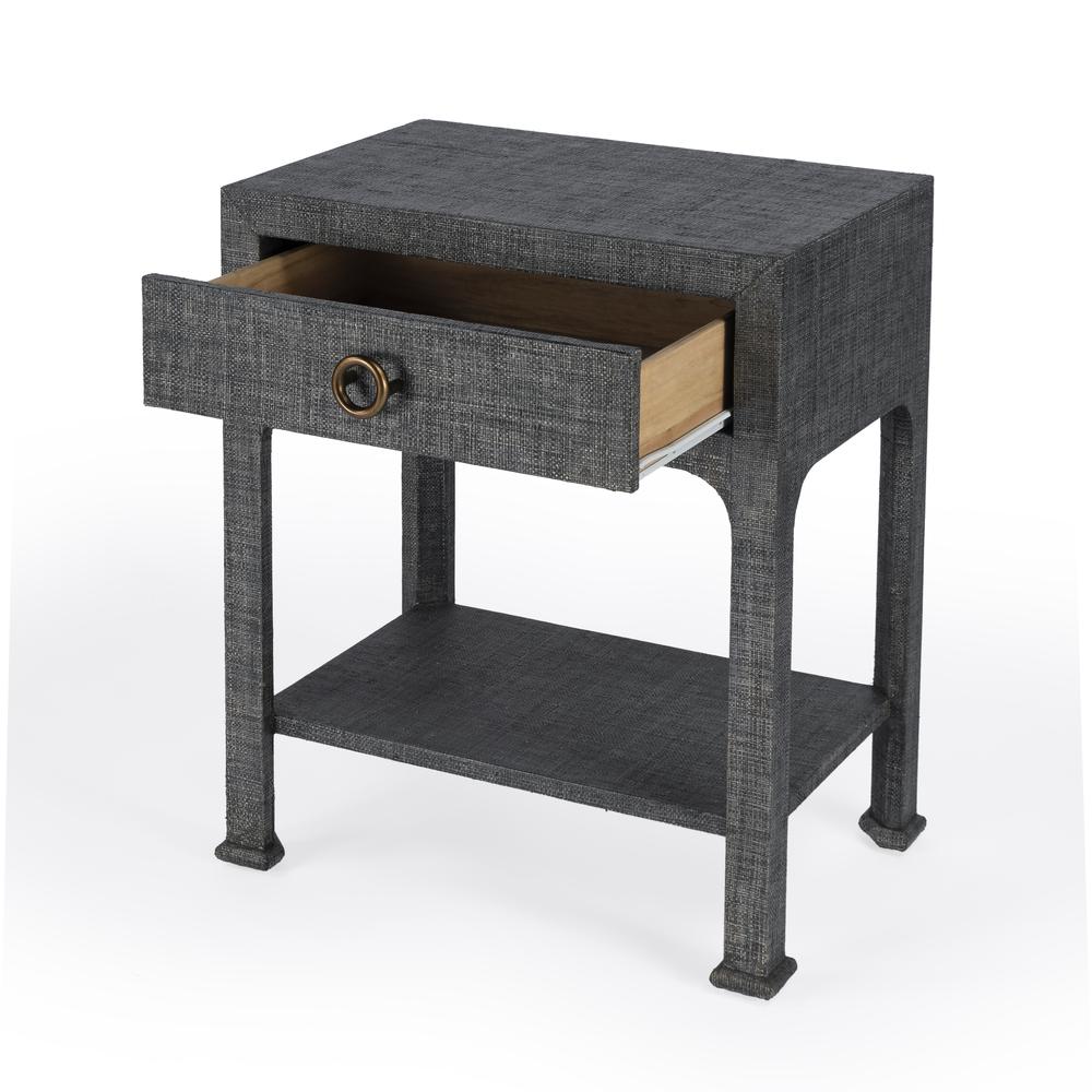 Chatham Raffia Nightstand, Charcoal