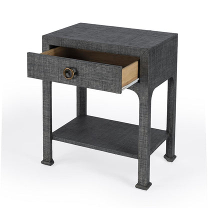 Chatham Raffia Nightstand, Charcoal