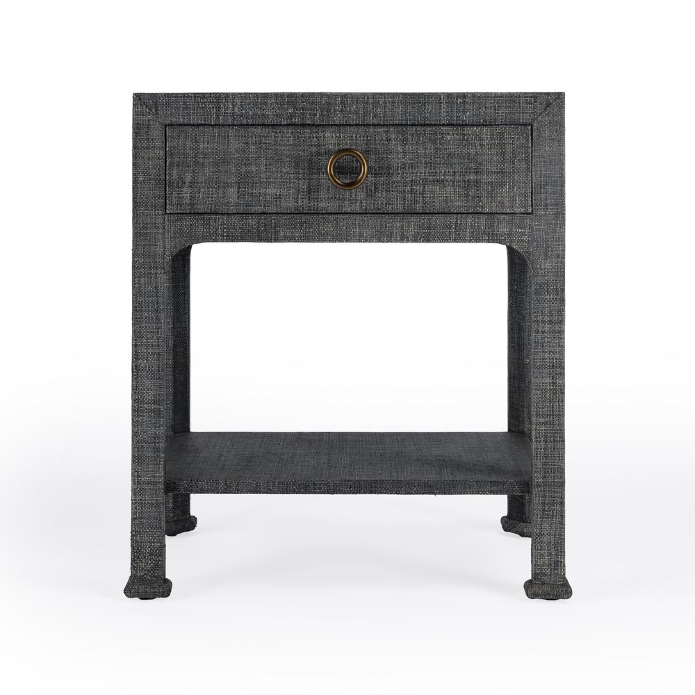 Chatham Raffia Nightstand, Charcoal