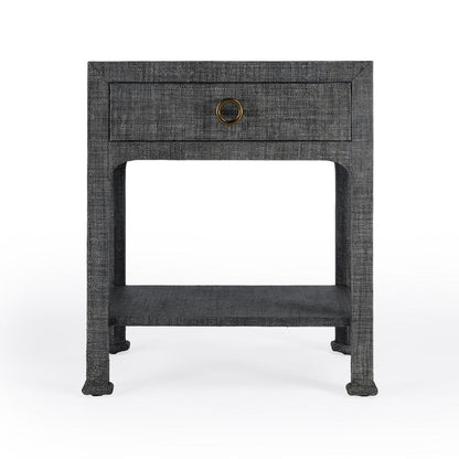 Chatham Raffia Nightstand, Charcoal