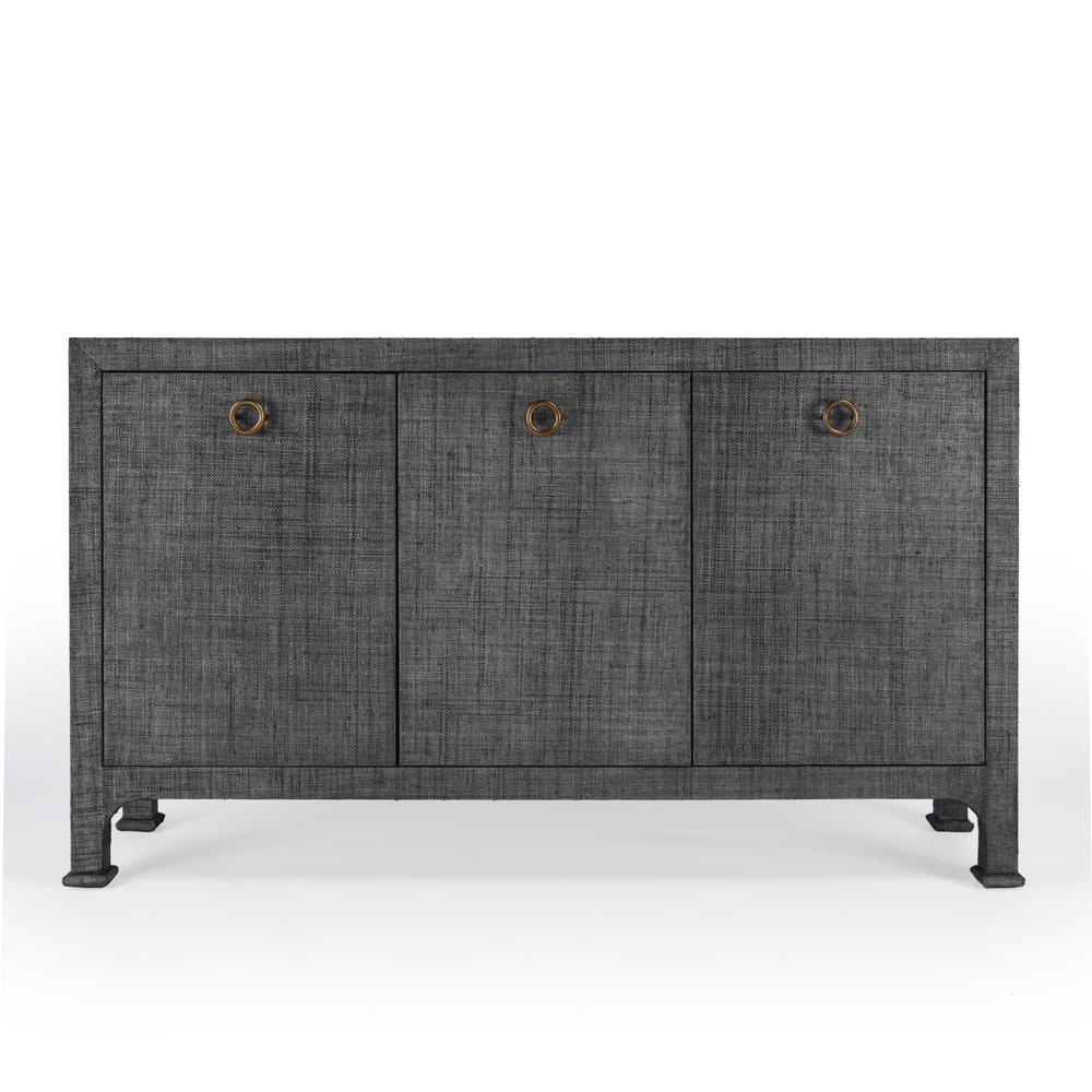 Chatham 3-Drawer Raffia 60" Sideboard, Charcoal