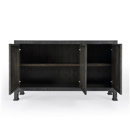 Chatham 3-Drawer Raffia 60" Sideboard, Charcoal