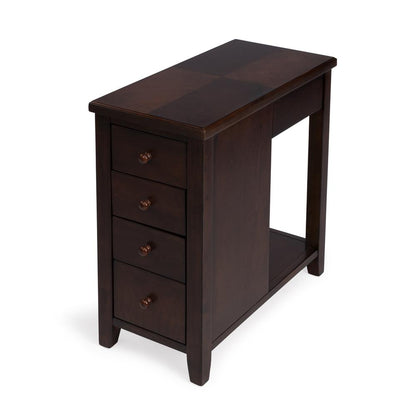Kelton 4 Drawer Side Table, Dark Brown