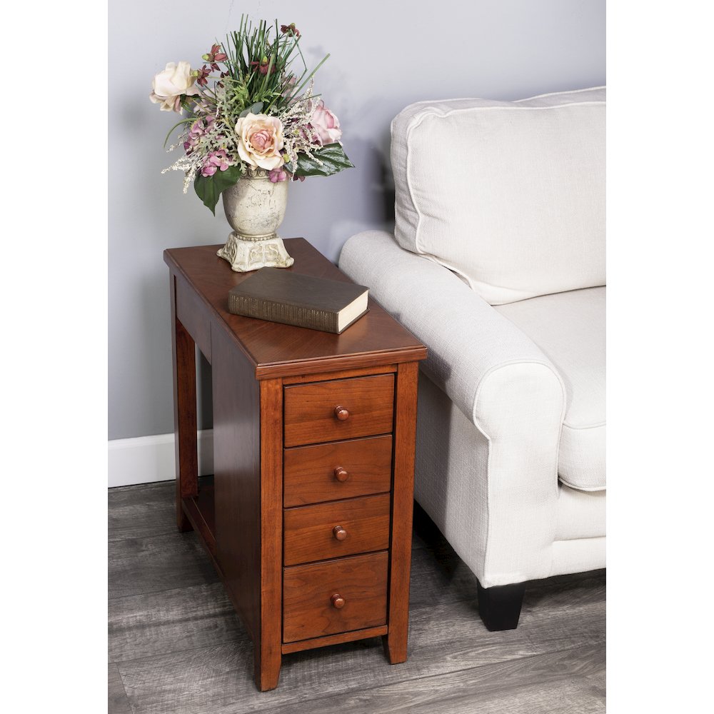 Kelton 4 Drawer Side Table, Medium Brown