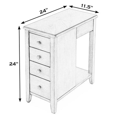 Kelton 4 Drawer Side Table, Beige