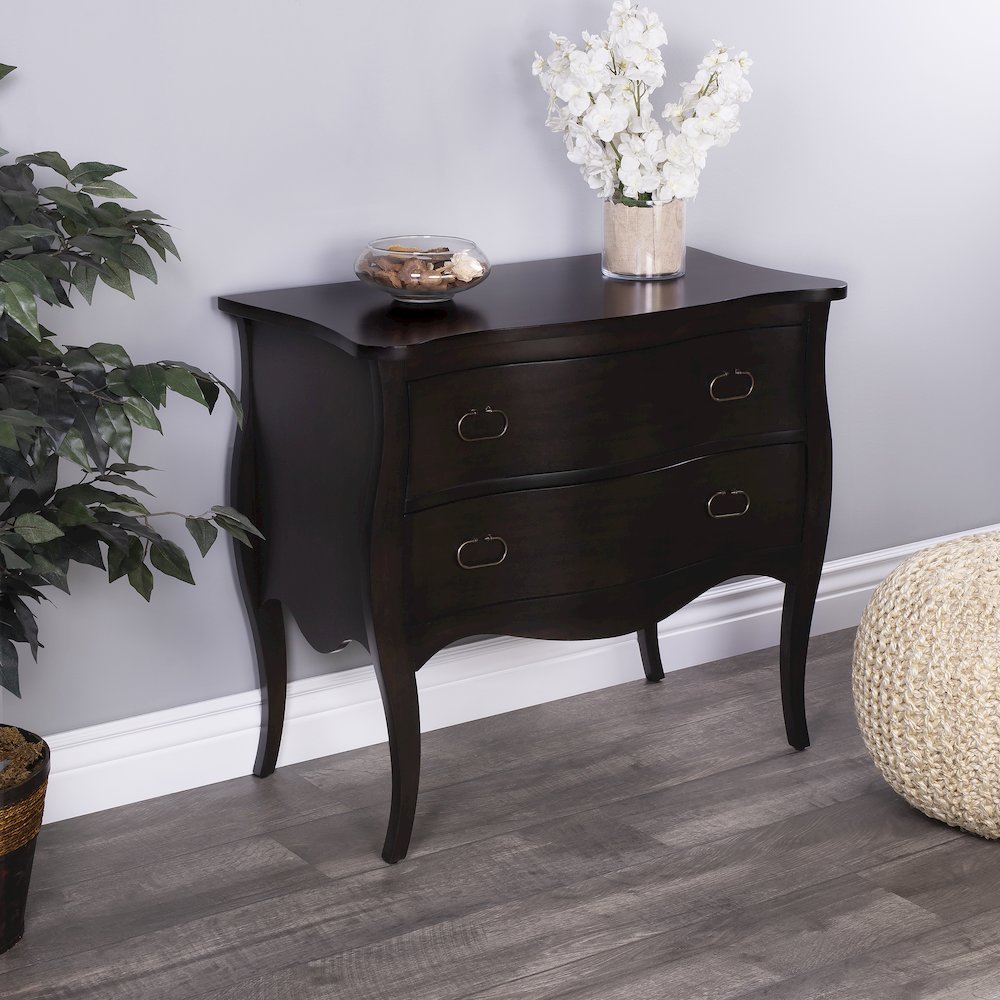Rochelle 2 Drawer Chest, Dark Brown
