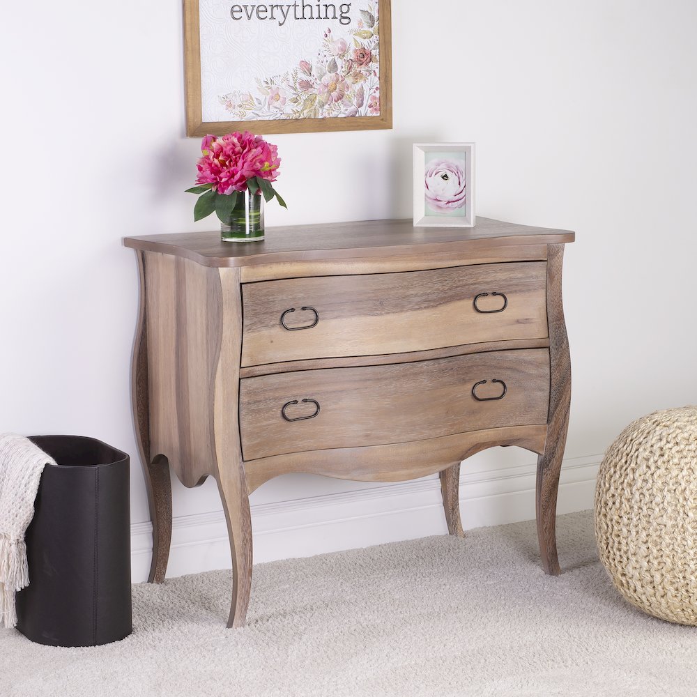 Rochelle Natural 2 Drawer Chest, Light Brown