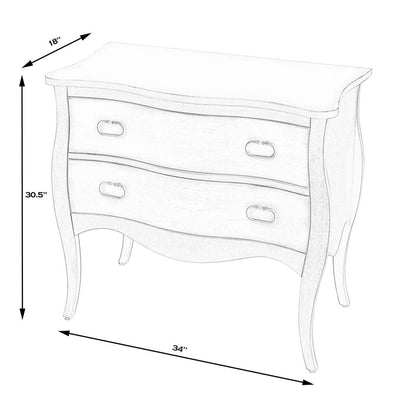 Rochelle Walnut 2 Drawer Chest, Dark Brown