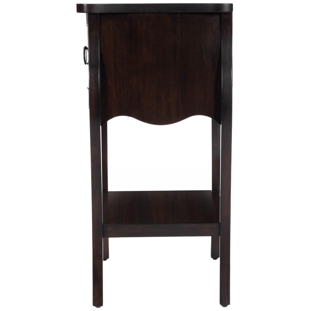 Rochelle 1 Drawer Nightstand, Dark Brown