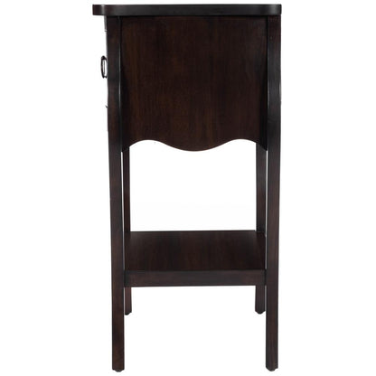 Rochelle 1 Drawer Nightstand, Dark Brown