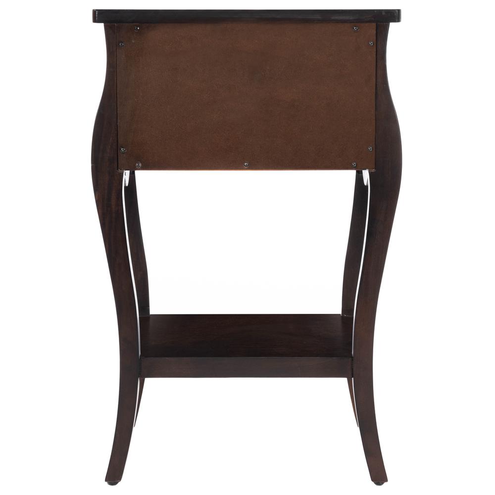 Rochelle 1 Drawer Nightstand, Dark Brown