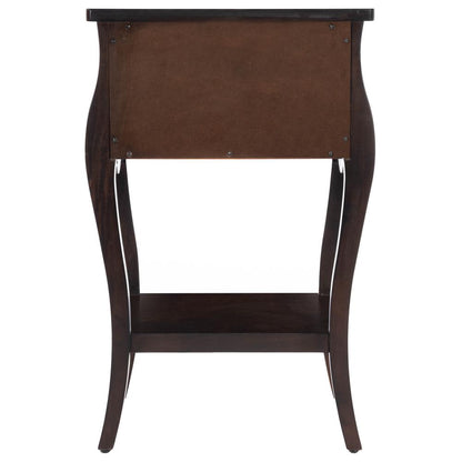 Rochelle 1 Drawer Nightstand, Dark Brown