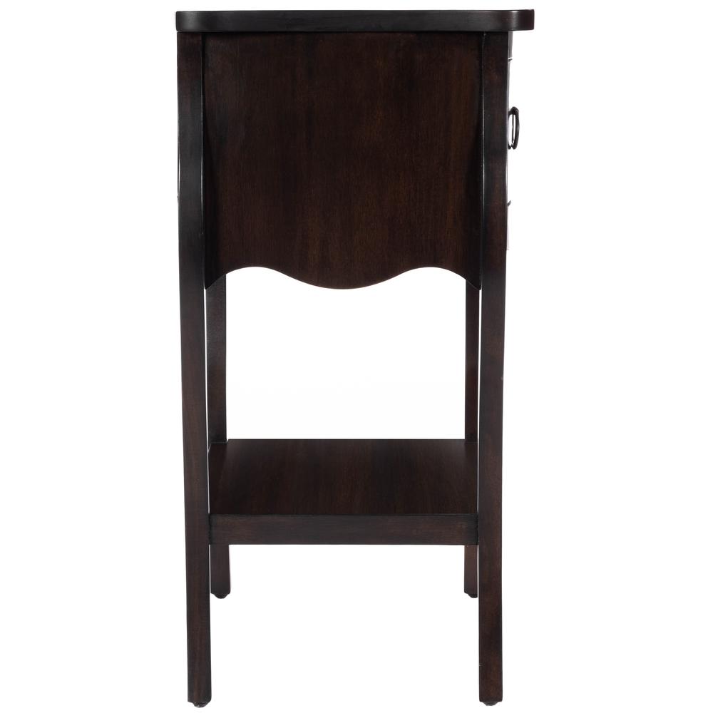 Rochelle 1 Drawer Nightstand, Dark Brown