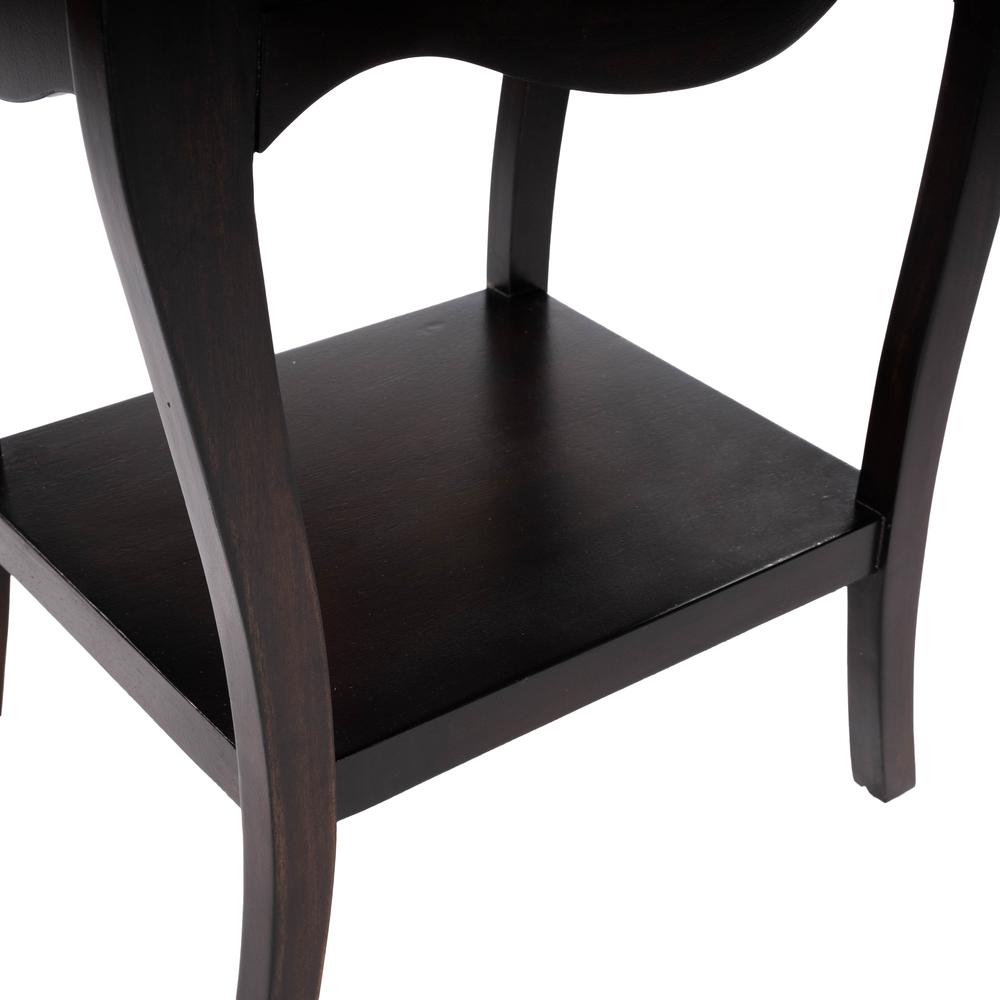 Rochelle 1 Drawer Nightstand, Dark Brown