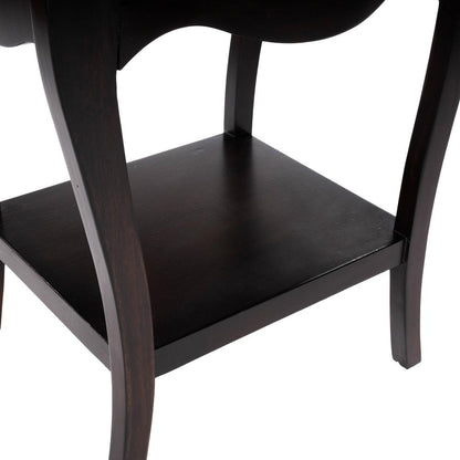 Rochelle 1 Drawer Nightstand, Dark Brown