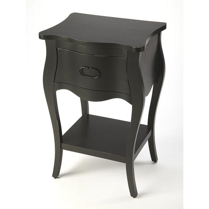 Rochelle 1 Drawer Nightstand, Black
