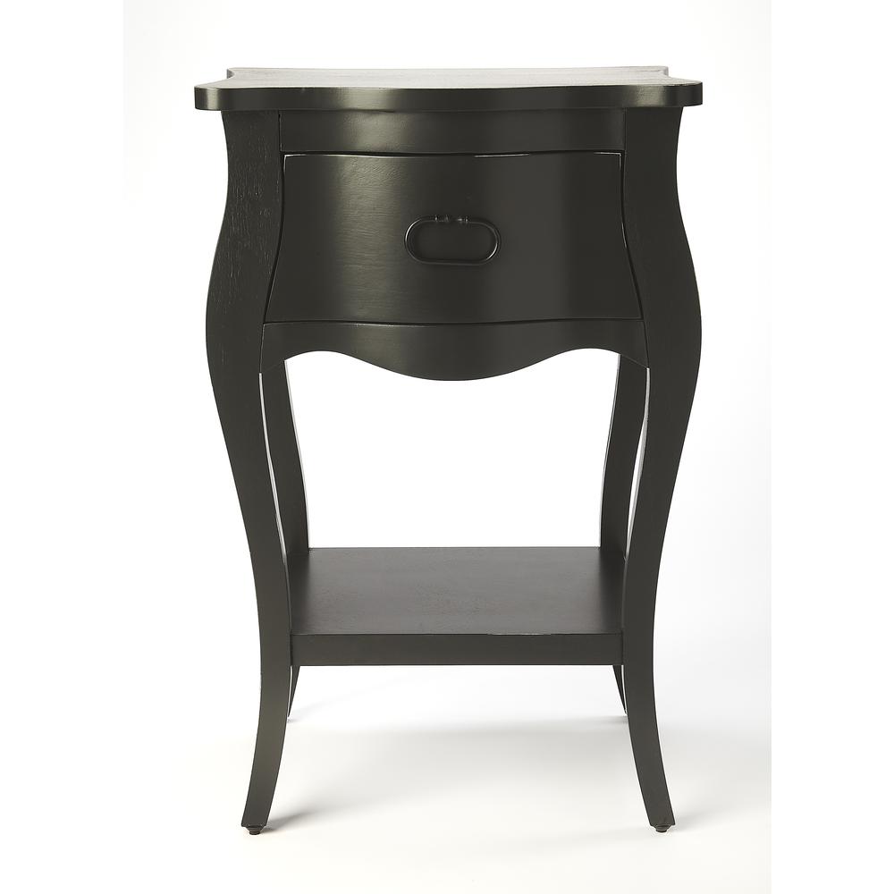 Rochelle 1 Drawer Nightstand, Black