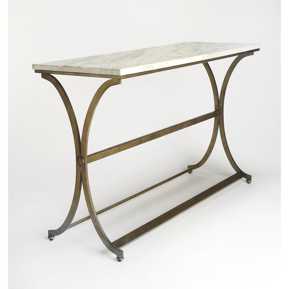 Pamina Marble Console Table, Gold
