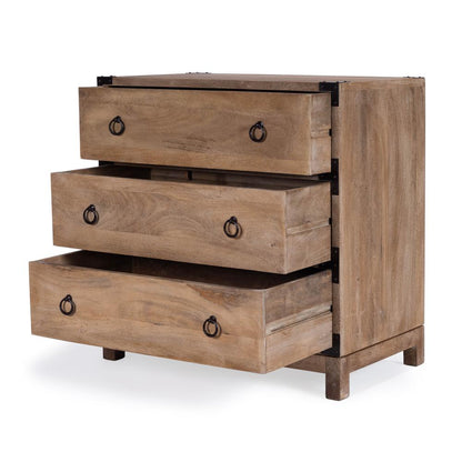 Forster Campaign 3 Drawer Dresser, Light Brown