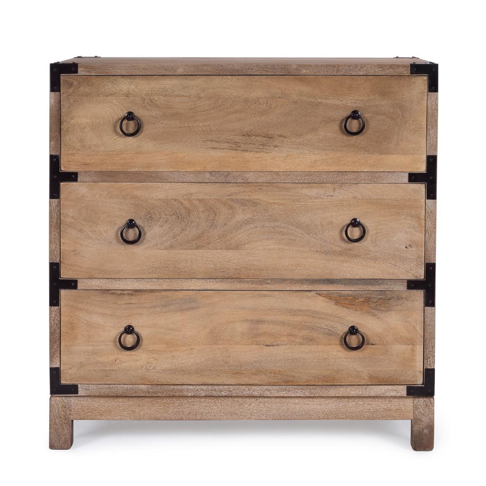 Forster Campaign 3 Drawer Dresser, Light Brown
