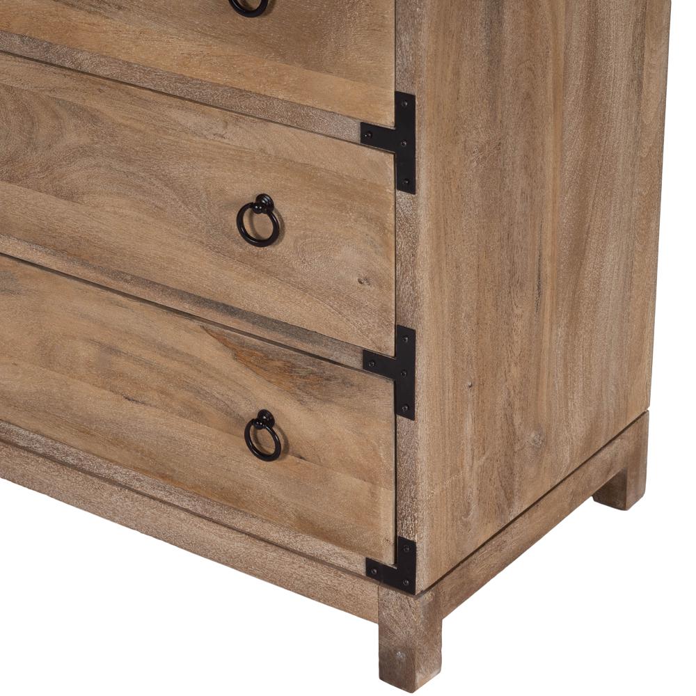 Forster Campaign 3 Drawer Dresser, Light Brown