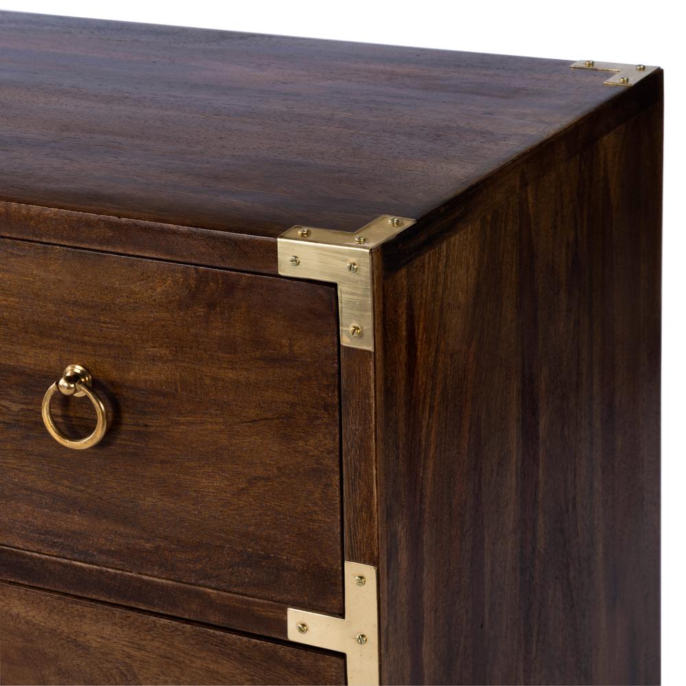 Forster Campaign 3 Drawer Dresser, Dark Brown