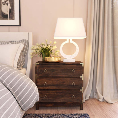 Forster Campaign 3 Drawer Dresser, Dark Brown