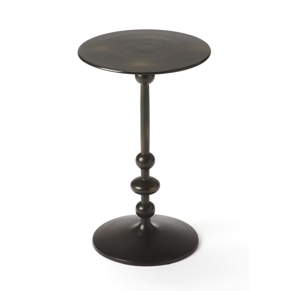 Zora Pedestal Side Table, Black