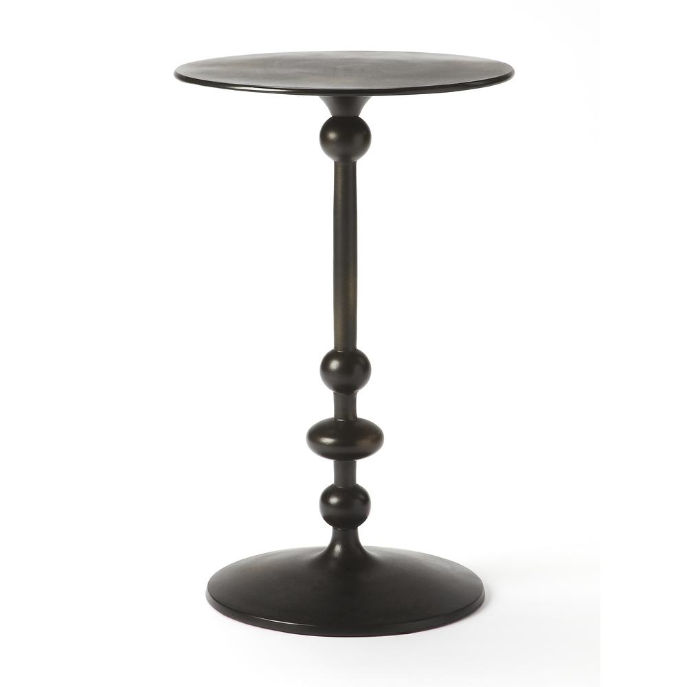 Zora Pedestal Side Table, Black