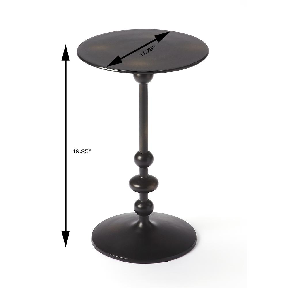 Zora Pedestal Side Table, Black